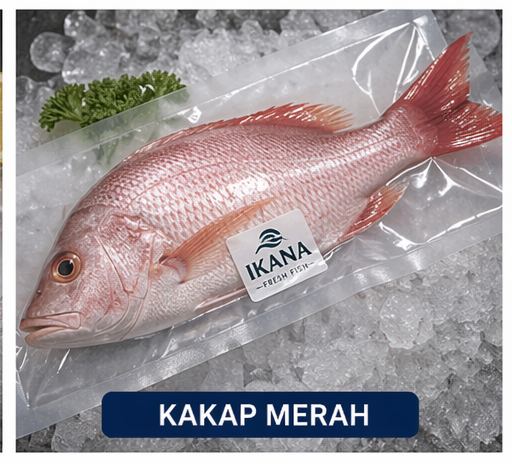 Kakap merah fresh vacuum pack IKANA